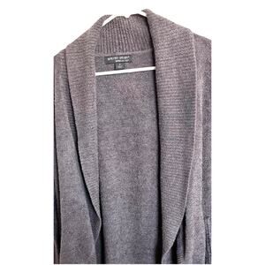 Barefoot Dreams Bamboo Chic Lite Gray Cardigan Medium Shawl Collar Lagenlook